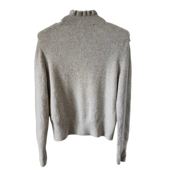 French Connection Sweater Medium Cream Long Sleeve Ruffle Wool Blend - Picture 2 of 8